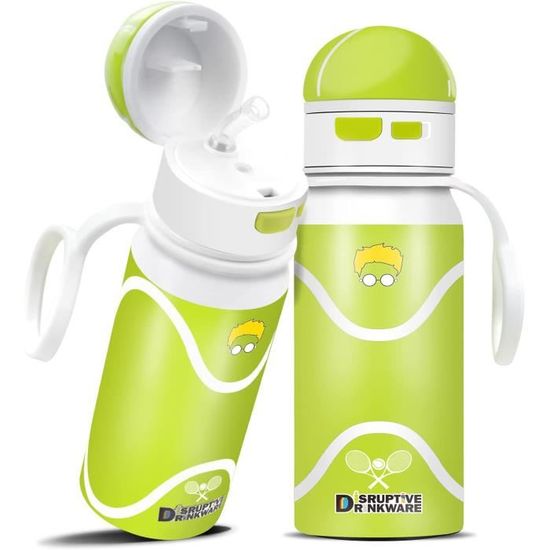 Fanhaw Bouteille D'eau Isotherme Pour Enfants Avec Couvercle à Paille – Double Paroi Sous Vide En Acier Inoxydable, Anti-fuite, Sans BPA Pour Garçons Et Filles (bleu Ciel