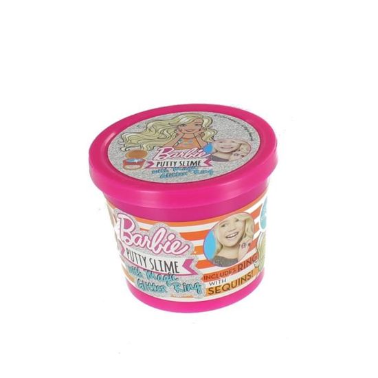 barbie putty slime with glitter ring