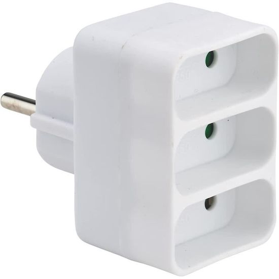 Multiprise Adaptateur Triple – Rallonge électrique Blanche – 3520W