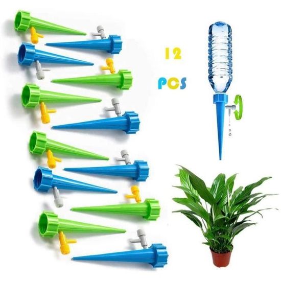 Yuehuam Lot De 12 Dispositifs Irrigation Goutte à Goutte Automatique - Arrosage Plantes En Vacances Avec Bouteilles
