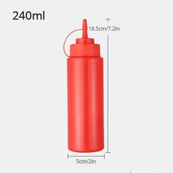 Lot De 3 Bouteilles à Presser En Plastique 355ml - Pour Ketchup, Sauce, Huile, Sirop, Condiments