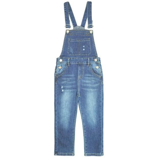 KIDSCOOL SPACE Salopette D'été En Coton Denim 3D Cartoon Bear Soft