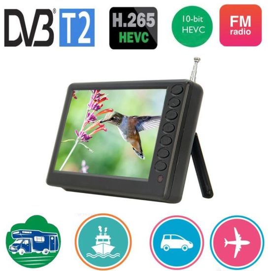 Mini téléviseur Portable Rechargeable D5, 5 pouces, 800x480, avec DVB