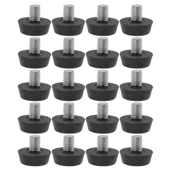sourcing map 4pcs Pieds de Meubles Réglables Nivellement Patin Base Jambe Pied de Table Chaise Ajustables Protection Sol Inserts Tube carré Patin de Meubles 30x30xM8+50
