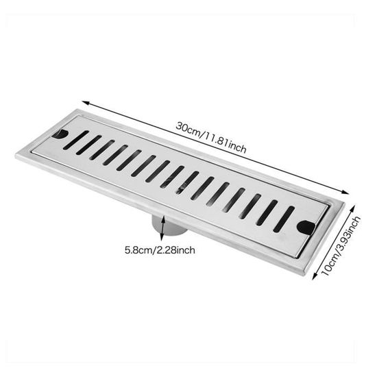 Gouttière De Douche Murale En Acier Inoxydable FALA - Drain Rectangulaire Antidérapant Et Antiodeur, Finition Mate