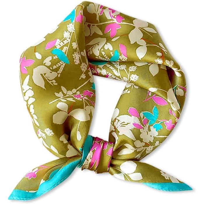 Lot De 3 Foulards Carrés Vintage Pour Femme - Couleurs Variées - Occasion Bon État
