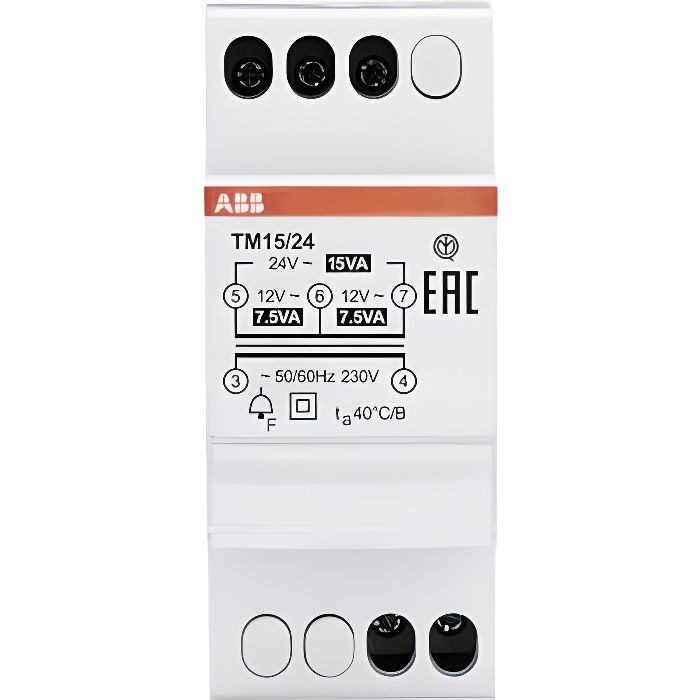 ABB TM1524 TRANSFORMATEUR DE TENSION ABB POUR LES CLOCHES 12-24V 15VA TM1524