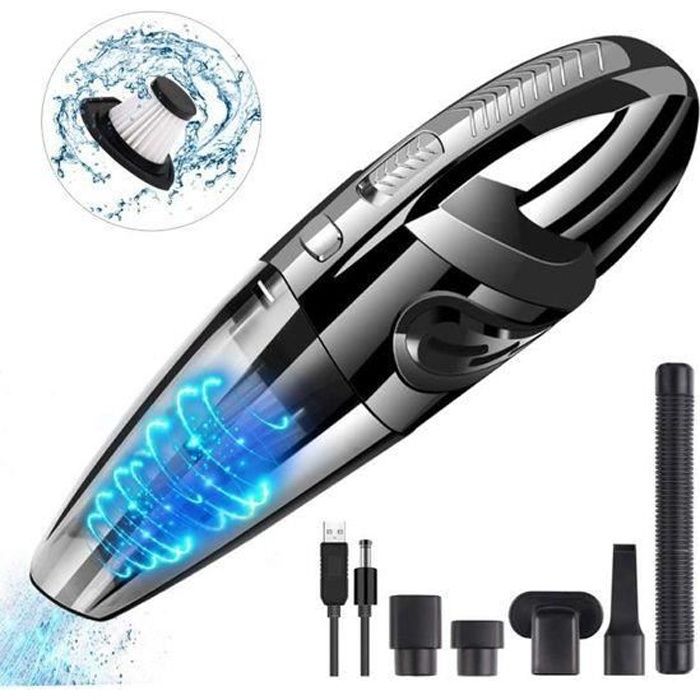 Aspirateur à Main Sans Fil, Aspirateur Voiture de 3200 Pa, Puissance de 120W, USB Rechargeable