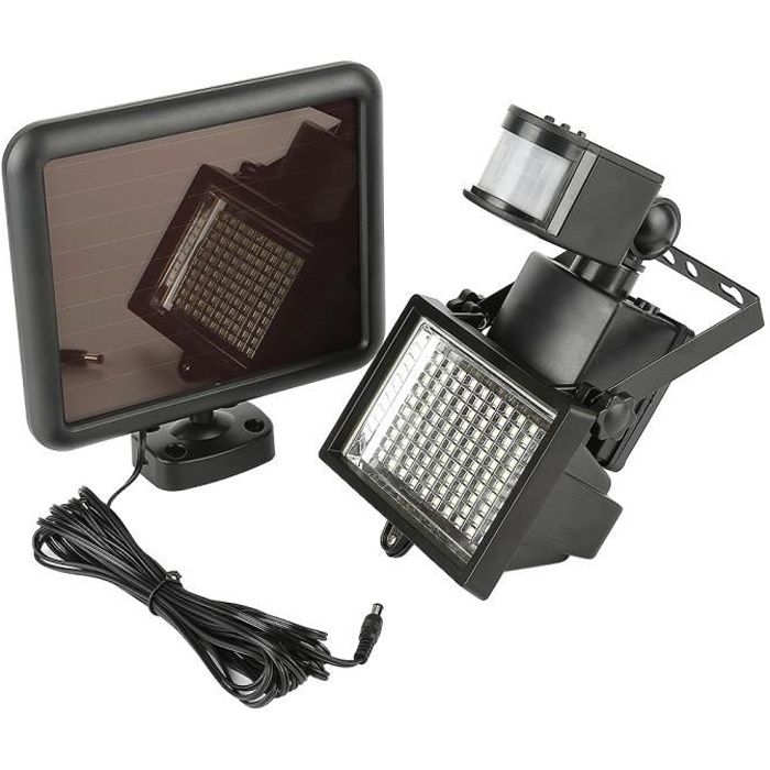 keisha Lampe Solaire Extérieur 100LED Détecteur de Mouvement Angle Réglable Capteur de Sécurité PIR Infrarouge pour Jardin