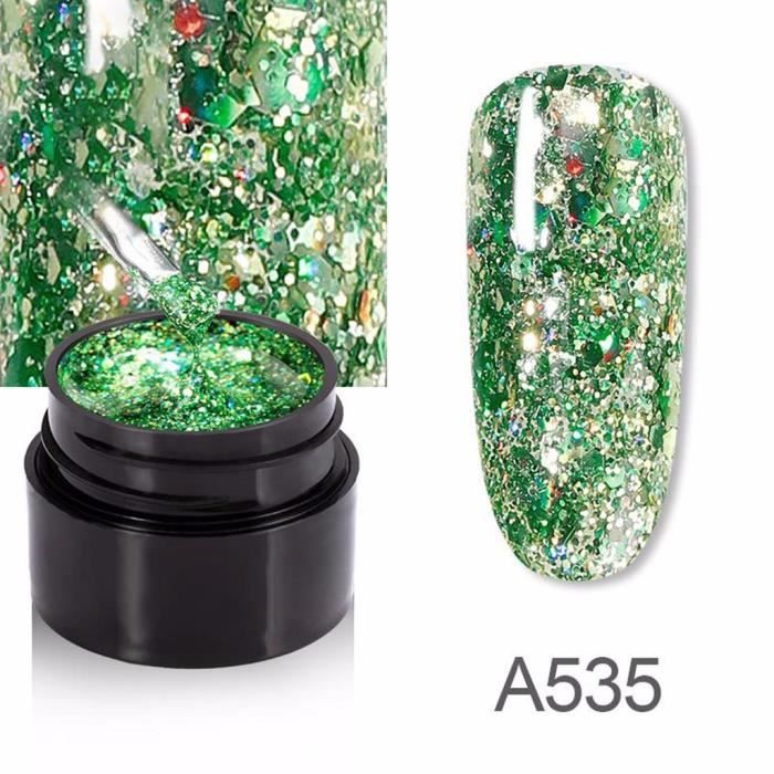 VERNIS A ONGLES Diamond Super Glitter Gel Vernis à ongles 8 couleurs Set Bright pour Nail Art Design 5 ml FHH200422003E_Ion