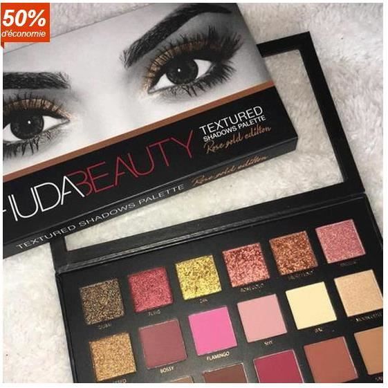 SWORD 18 Couleurs Huda Beauty Rose Or Shine Brillant Eye Ombre Cosmétique Palette