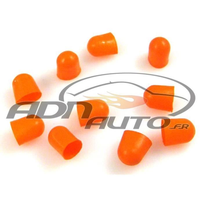 10 Caches Ampoules T10 - Orange - 10mm