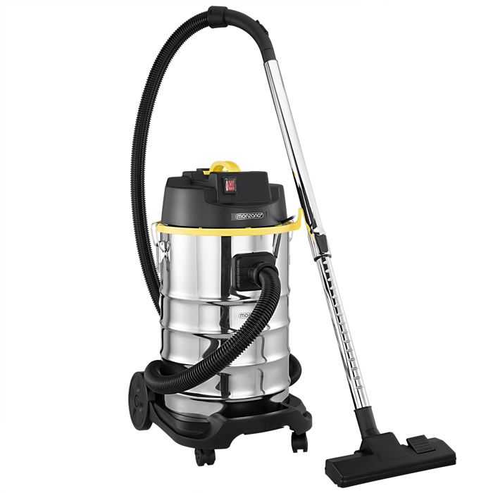 Aspirateur eau et poussière avec accessoires capacité 30L en acier inoxydable
