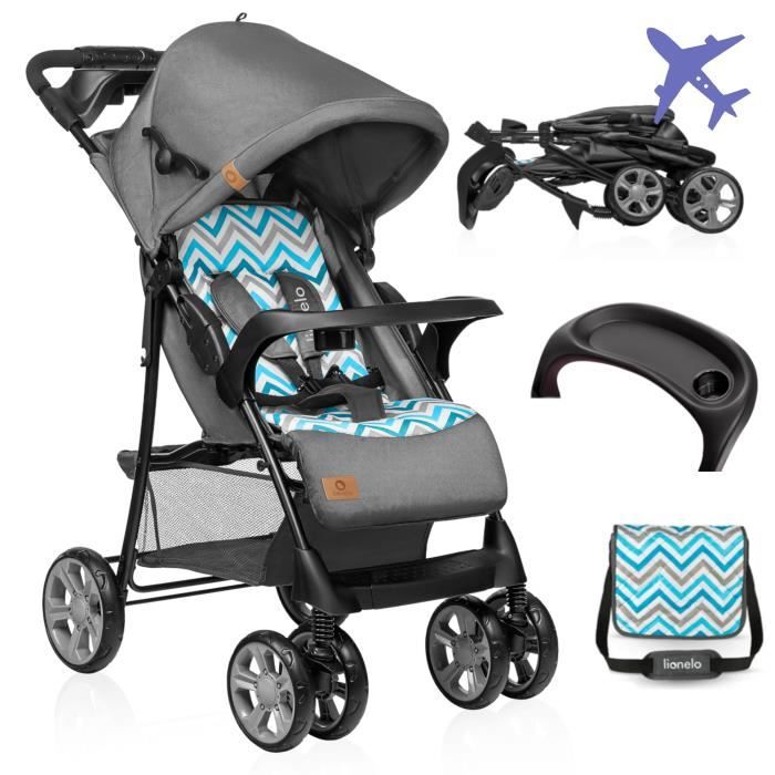 LIONELO Poussette compacte bébé Emma avec canopy - Bleu