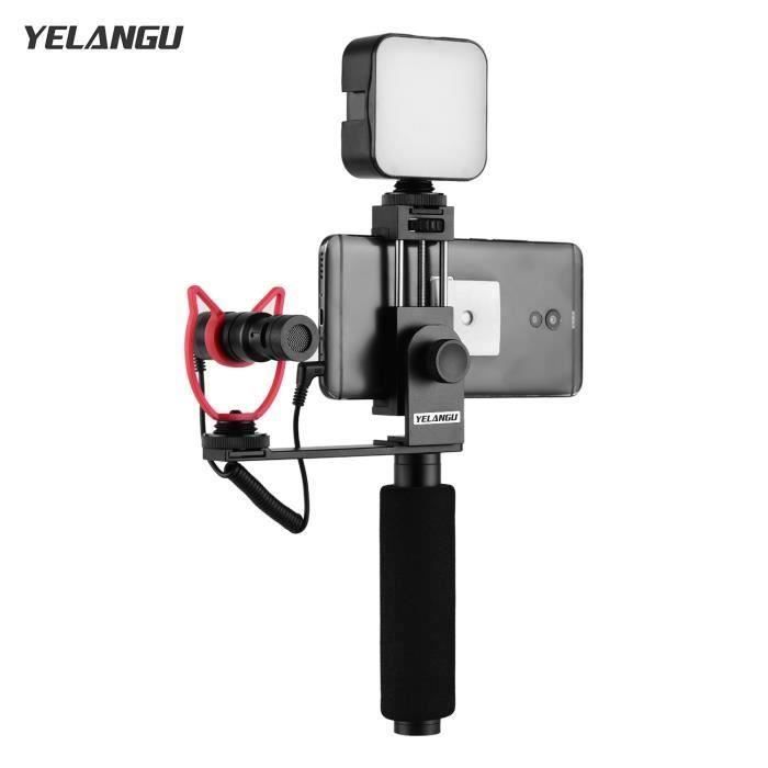 YELANGU Smartphone Vlogging Main Grip Téléphone Mobile Support D'enregistrement Vidéo Poignée Stabilisateur Pince Pour Téléph