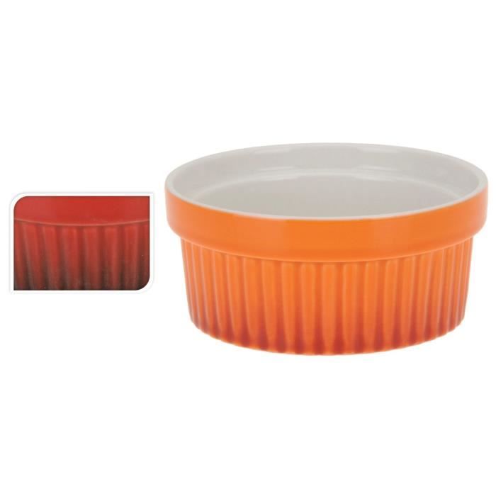 Set de 2 Ramequins-Céramique-Rond Porcelaine Plat de Service à Crème Brûlée