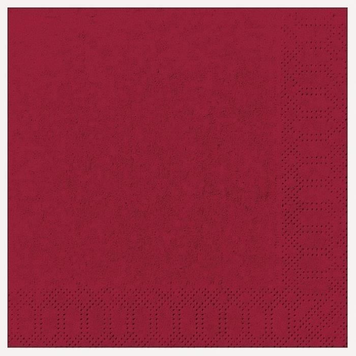DUNI - 20 Serviettes ouate 33x33cm 3 plis Bordeaux