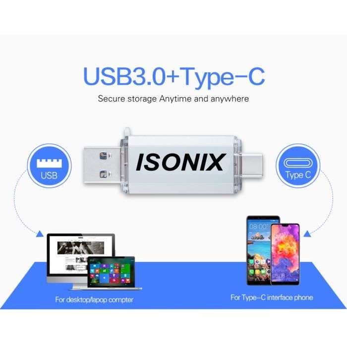 Clé USB 32 GO Type C OTG USB Flash Drive pour appareils Android/PC BLANC