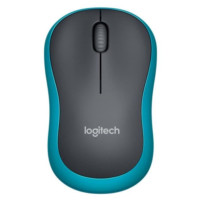 Souris sans fil M186 avec récepteur USB Nano bleu