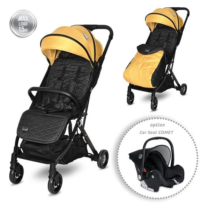 Poussette combinée duo 2 en 1 avec siège auto - Myla Ultra Compacte 0+ Lorelli - jaune