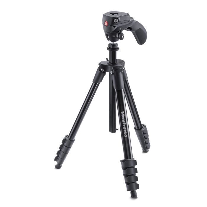 Manfrotto MKCOMPACTACN-BK, Caméras numériques, 1,5 kg, 3 pieds, 155 cm, Noir, 2,2 cm