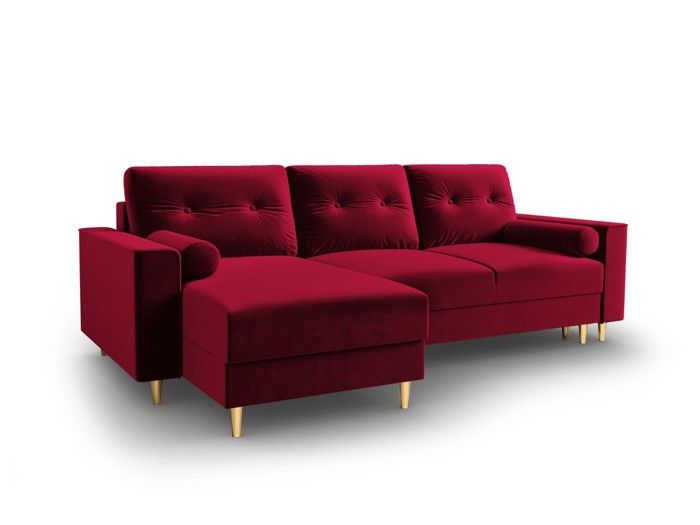 Canapé d'angle 4 places Rouge Tissu Design