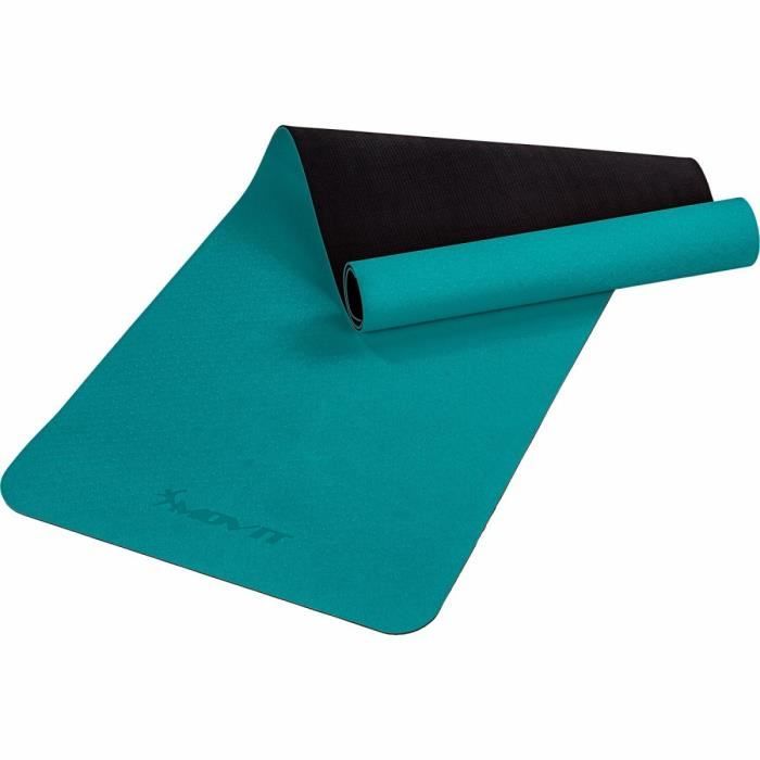 MOVIT Tapis de gymnastique TPE, tapis de pilates, tapis d’exercice premium, tapis de yoga, 190 x 60 x 0,6 cm, vert foncé