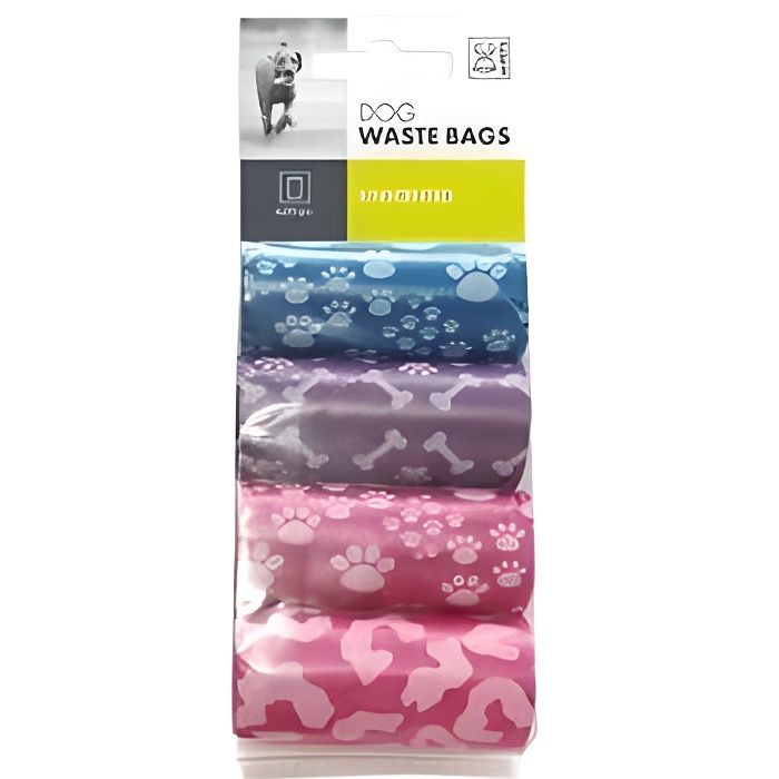 M PETS Sacs à déjections pour chien - 4 x 20 Pièces - Couleur assortie