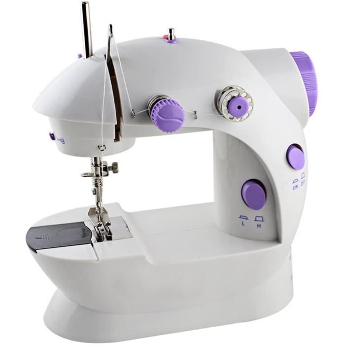 Mini machine à coudre portative, avec 2 vitesses, double fil, double vitesse avec la lumière et le coupeur