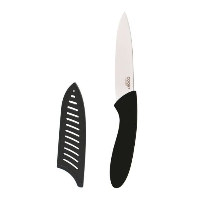 Couteau En Céramique & Etui -cario- 19cm Noir - Paris Prix Blanc