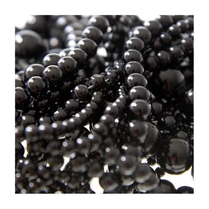Perles nacrées 6 mm en verre de bohême couleurs vives lot de 50 Noir