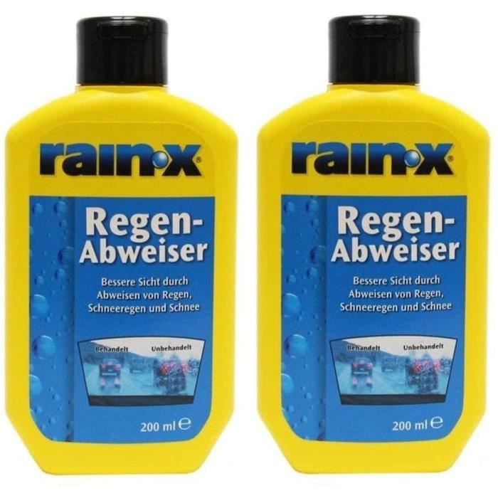 2x Rain X Pare-Pluie 200ml Voiture Nettoyeur de Disque Nettoyant de Vitres Essuie-Glace