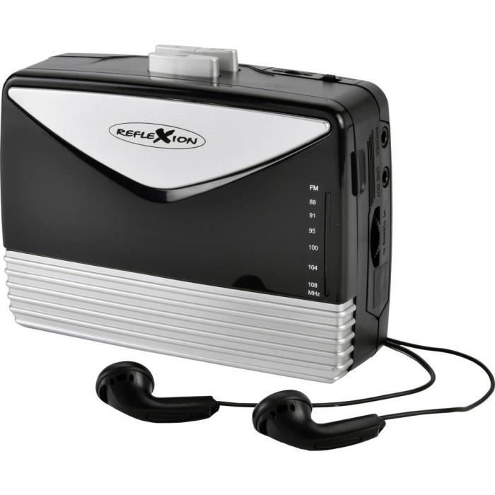 Lecteur de cassettes portable Reflexion WMR01BK WMR01BK noir-argent 1 pc(s)