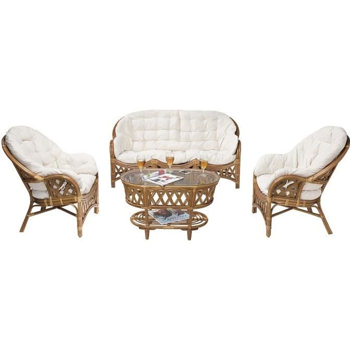 Ensemble salon en rotin Hold