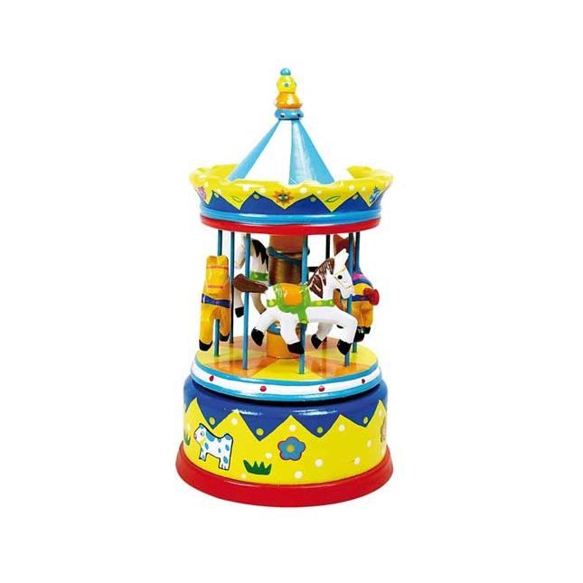 Boîte à musique Carrousel jaune