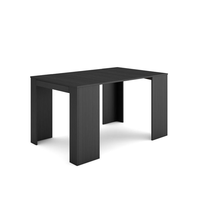 Table console extensible Console meuble 140x90x77 1cm Pour 6 personnes Noir RF2615