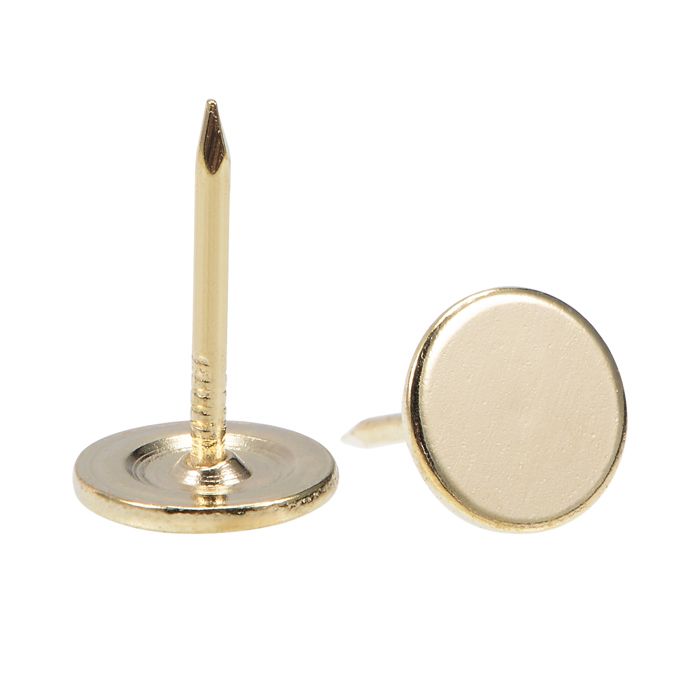 Clou de tapisserie SOURCING MAP 150Pcs 11mmx17mm Clou Tapissier Plat Tête Clou Ameublement Punaise Pointe Doré pour Sofa Lit