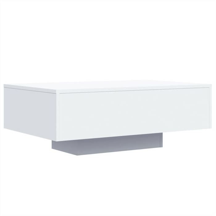Table basse Table de salon VIDAXL avec lumières LED blanc 85x55x31 cm T591