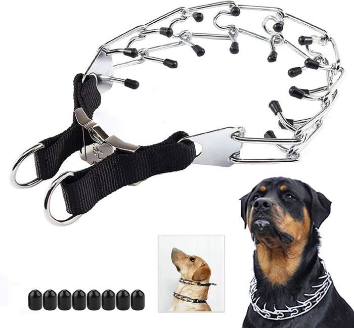 Comparer les prix de Collier à griffes pour chien, collier de dressage à pincement pour chiens de petite, moyenne et grande taille avec maillons en acie