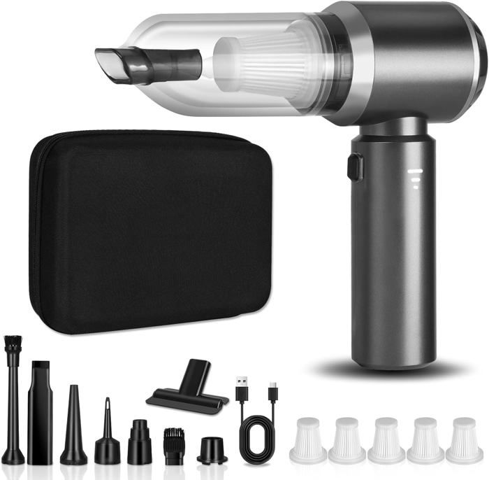 Aspirateur Voiture Sans Fil 4 En 1 - 25000PA Puissant, Moteur Sans Balais, Batterie 6000mAh - 4