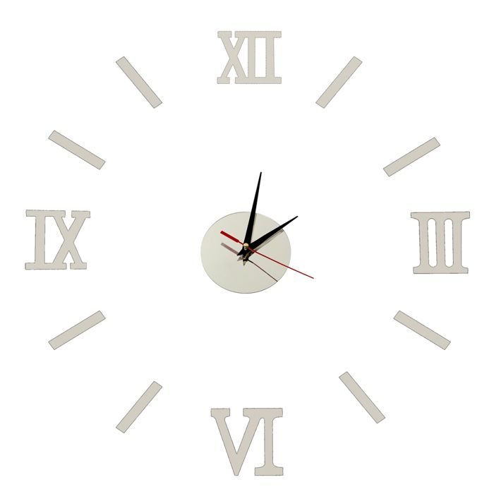 Kit Horloge Murale 3D DIY Grand Format - Mécanisme Quartz Argent Avec Aiguilles