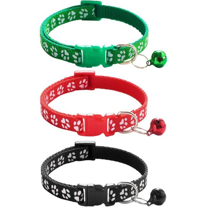 Meilleurs prix pour Colliers réglables pour chiot 6 pièces pour petit chien de compagnie en Polyester pour chat avec cloche collier de base po