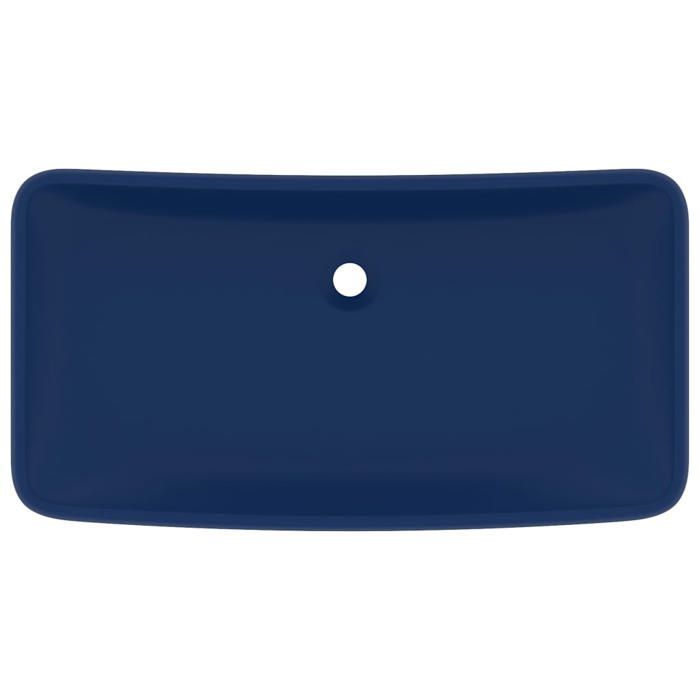 Anti taches Lavabo de bain KENNEH rectangulaire 71x38 cm Céramique FR415 - vue 2