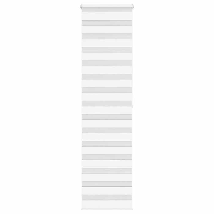 Store zèbre blanc - VIDAXL - 60x200 cm - Polyester - Blanc - Bandes opaques 75 cm - Bandes transparentes 5 cm