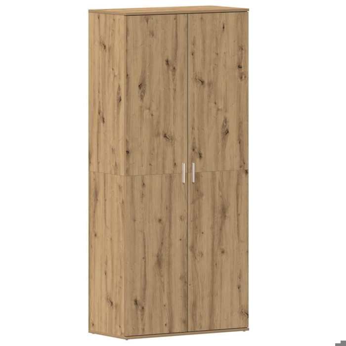 “Rabais Meuble à chaussures Cabinet de chaussures - JILLES - étagère à couloir Marron 80x39x180 cm - Bois dingénierie SOLO9143