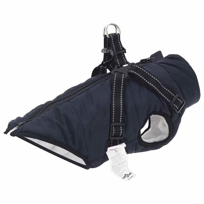 （ON SALE)Manteau pour chien - Coupe-vent et résistant à leau - Bleu marine S Fleece et Polyester @FR8618963