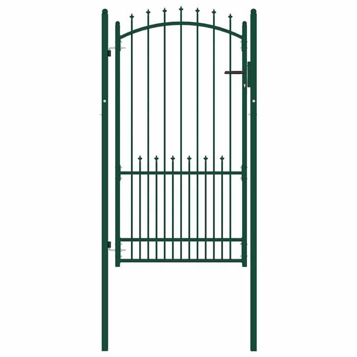 Vidaxl Porte de Clôture Vert 100 x 175 cm Acier peint par