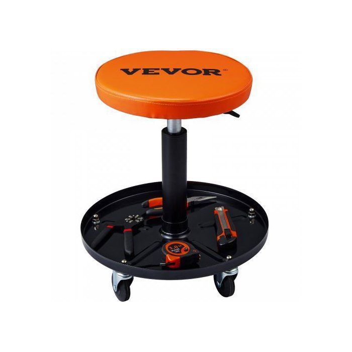 Tabouret dAtelier Mobile Charge 1134 kg Tabouret de Mécanicien à Roulettes Lisses Siège dAtelier Hauteur Réglable avec Plateau
