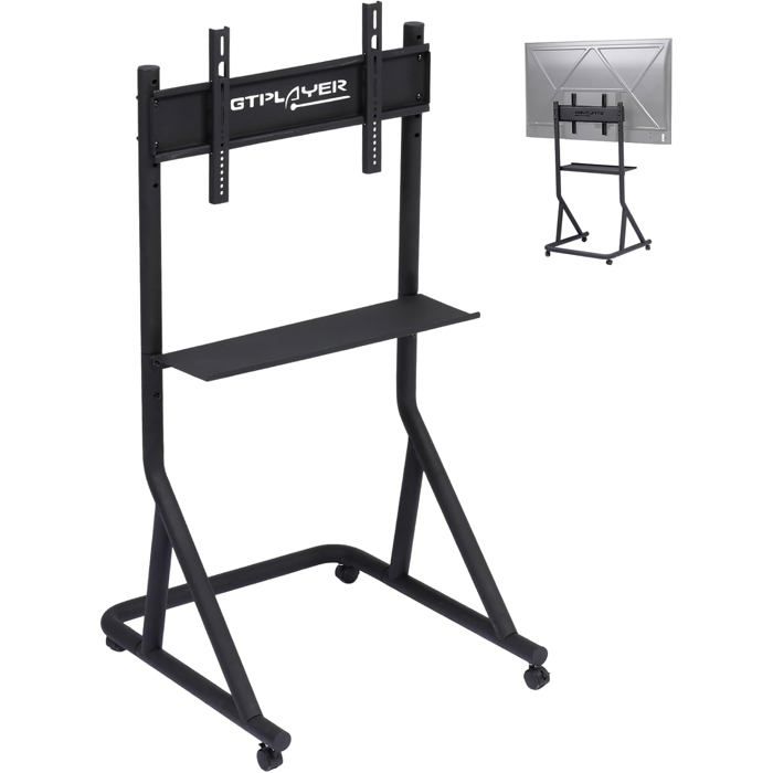 Support écran course réglable hauteur roulettes TVmoniteur 32 65 pour cockpit simu