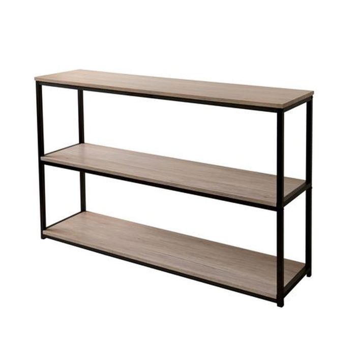 Bibliotheque 3 Etageres L 120 X L 30 X H 80 Cm Noir Achat Vente Bibliotheque Bibliotheque 3 Etageres L